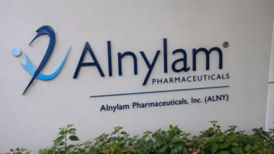 Alnylam Pharmaceuticals stock chart showing sharp decline