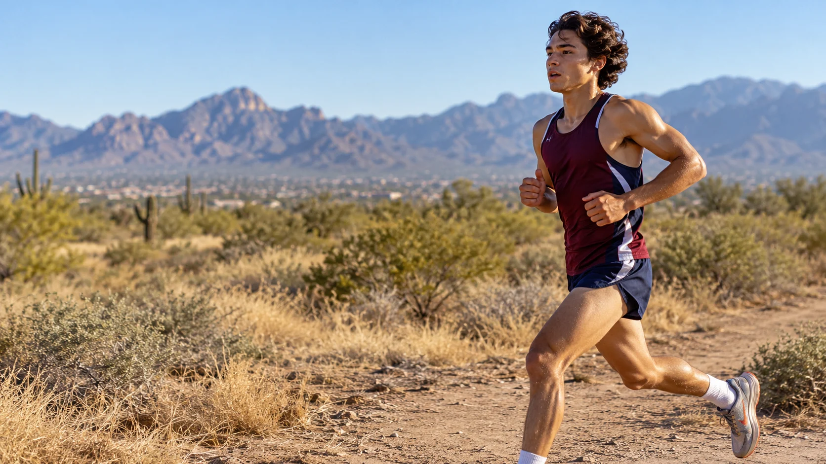 Lucas Williams competing as a freshman cross-country runner for Pima Community College.